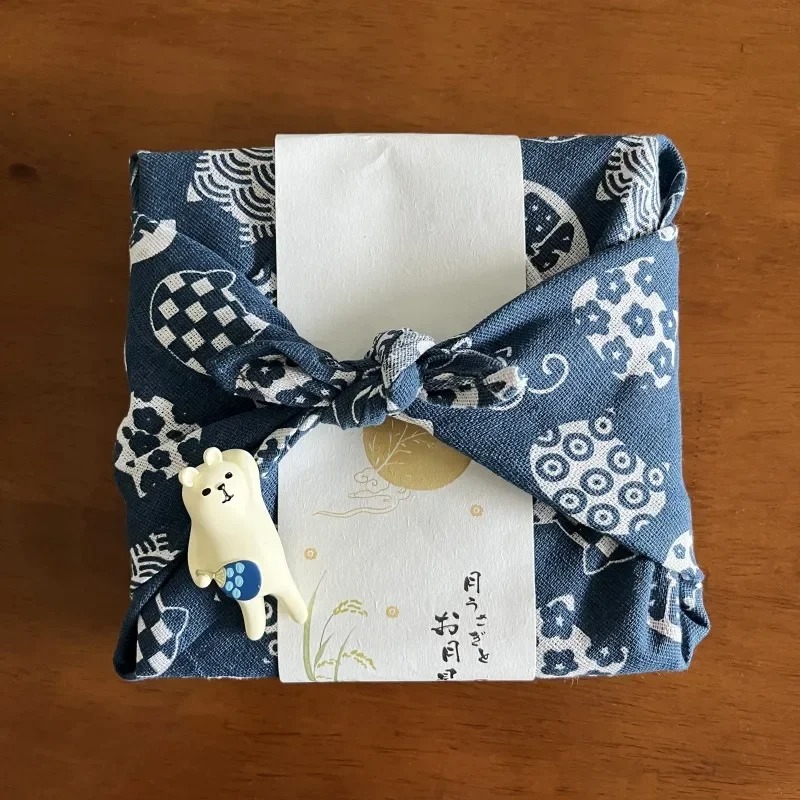 Furoshiki Wrap Cloth - ผ้าห่ออาหารญี่ปุ่นฟุโรชิกิ, ผ้าห่ออเนกประสงค์สำหรับเบนโตะและของขวัญสำหรับงานแต่งงาน, ปีใหม่ และเทศกาลต่างๆ
