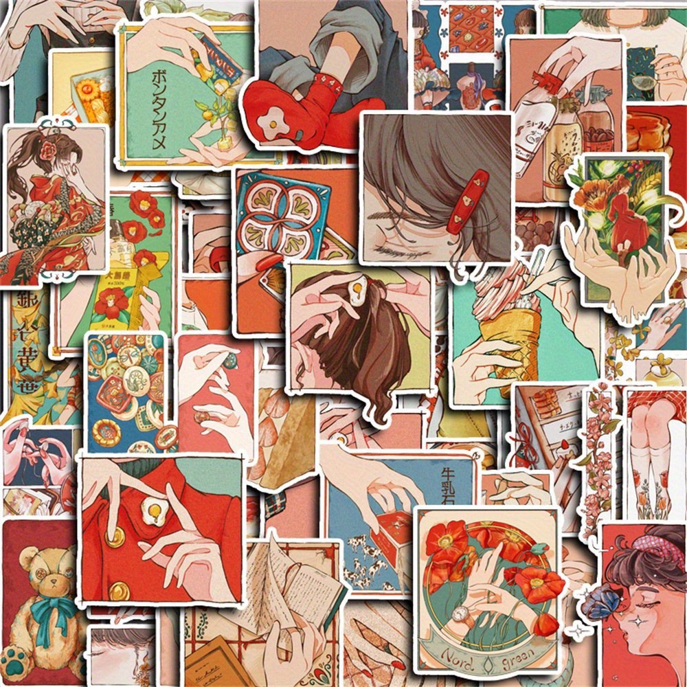 50 ชิ้นสติกเกอร์สไตล์วินเทจแบบ - Japanese Traditional Lifestyle บทวิจารณ์และราคา