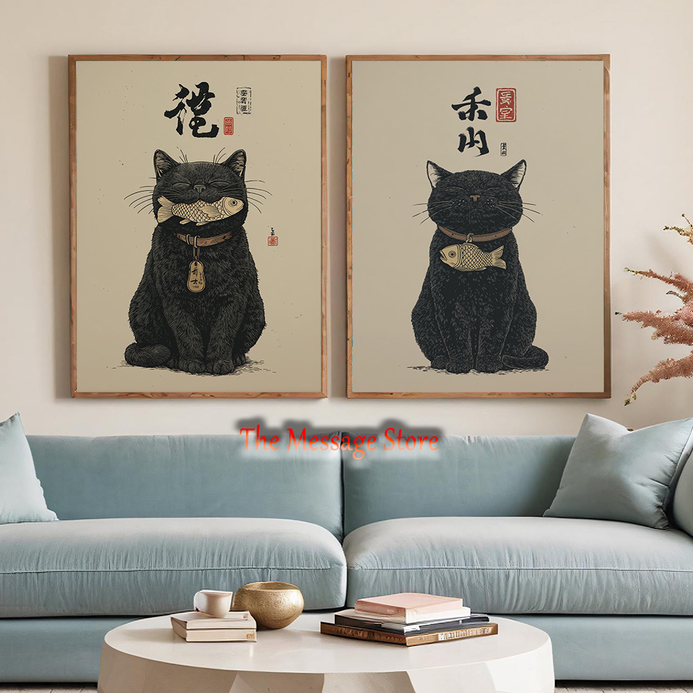 แมวนำโชคสีดำ อุคิโยะเอะ ปลาญี่ - Japanese Traditional Lifestyle บทวิจารณ์และราคา