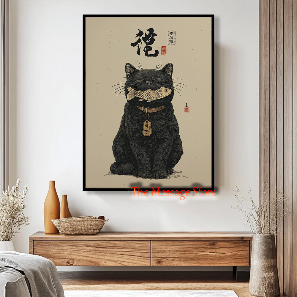 แมวนำโชคสีดำ อุคิโยะเอะ ปลาญี่ - Japanese Traditional Lifestyle บทวิจารณ์และราคา